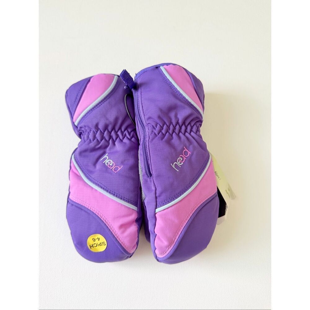 Head Jr. Zippered Side Ski Mittens Purple/Violet/Morado size Small (4-6)